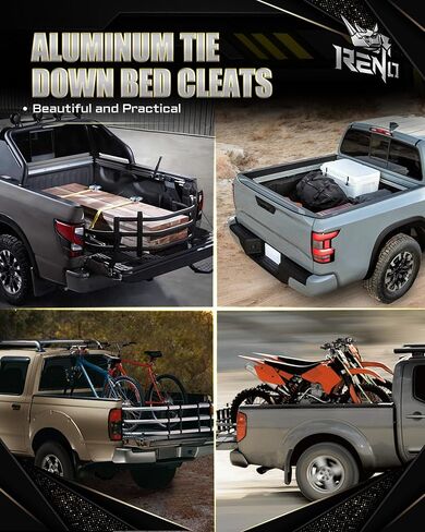 RENO Tie Down Anchors, Bed Rail Cleats for Utili-Track Bed Rail System Compatible with 2005-2024 Frontier / 2004-2024 Titan, Replaces OEM 999T7-ZV00A (Red,2PCS) in Kuwait