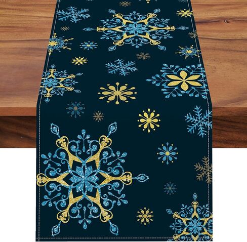 Seliem Winter Cat Table Runner, Kitty Kitten Poinsettia Pine Cone Snowflake Farmhouse Kitchen Dining Table Decor, Christmas Holiday Seasonal Home Decoration Indoor Outdoor Party Supply 13x72 Inches in Saudi Arabia