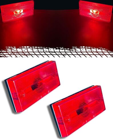 بيترسون مقطورة ماركر ضوء التخليص متعدد الحزمة (2) M132R حامل سطحي ساطع، أحمر in Kuwait