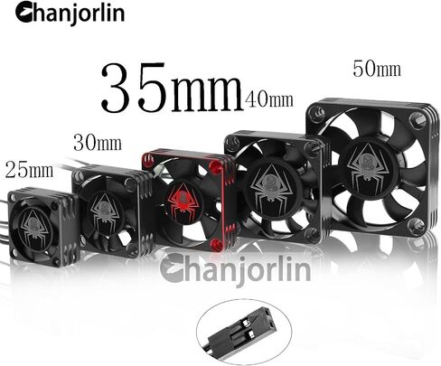 RC Car Metal Motor Cooling Fan 25mm 30mm 35mm 40mm 50mm RC Heatsink 28000RPM ESC Cooling Fans Silvery-Black for 1/8 1/10 1/12 Truck Off Road Crawler Car 540 550 Brushless OR Brushed (25mm) in Saudi Arabia