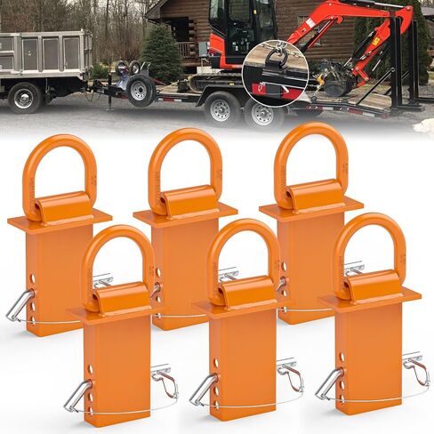 Stake Pocket Tie Down D Rings 6 PCS, Heavy Duty 5/8" Stake Pocket Tie Down D Rings for for Flatbed Cargo Trucks and Trailers, Adjustable Utility Trailer D Rings with Anti-Loss Pin, 18000 LBS Capacity in Kuwait