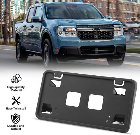 دعامة إطار لوحة الترخيص الأمامية متوافقة مع Ford F150 2021 2022 3.3L 5.0L، مجموعة تركيب حامل إطار الترخيص الأسود، استبدال # ML3Z-17A385-AB in Kuwait