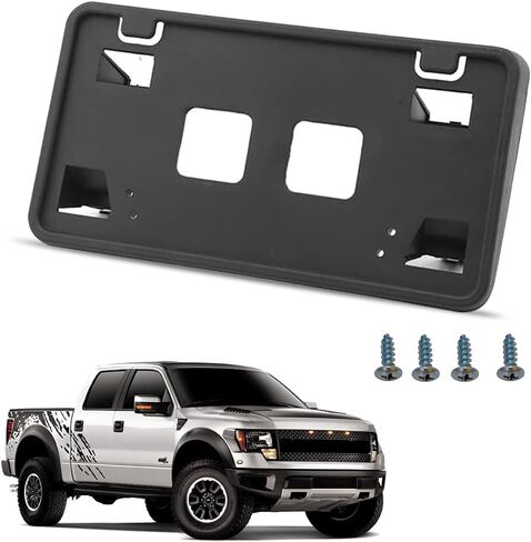 دعامة إطار لوحة الترخيص الأمامية متوافقة مع Ford F150 2021 2022 3.3L 5.0L، مجموعة تركيب حامل إطار الترخيص الأسود، استبدال # ML3Z-17A385-AB in Kuwait