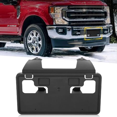 دعامة إطار لوحة الترخيص الأمامية متوافقة مع Ford F150 2021 2022 3.3L 5.0L، مجموعة تركيب حامل إطار الترخيص الأسود، استبدال # ML3Z-17A385-AB in Kuwait