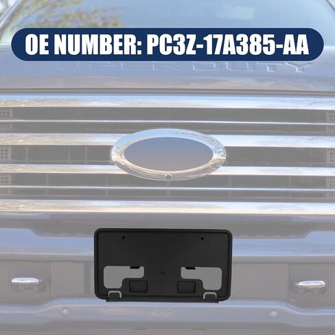 دعامة إطار لوحة الترخيص الأمامية متوافقة مع Ford F150 2021 2022 3.3L 5.0L، مجموعة تركيب حامل إطار الترخيص الأسود، استبدال # ML3Z-17A385-AB in Kuwait