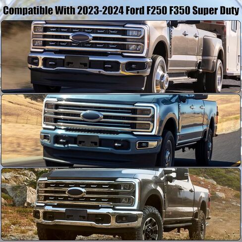 دعامة إطار لوحة الترخيص الأمامية متوافقة مع Ford F150 2021 2022 3.3L 5.0L، مجموعة تركيب حامل إطار الترخيص الأسود، استبدال # ML3Z-17A385-AB in Kuwait