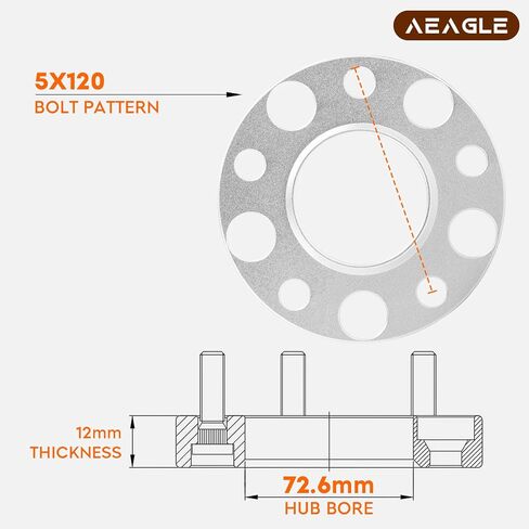 10mm Hubcentric Wheel Spacers 5x120 Hub Bore 72.6mm for BMW E82 E88 128i 135i 330i 335i M3 428i 435i M4 M5, Forged Aluminum Wheel Adapters 2PCS in Saudi Arabia