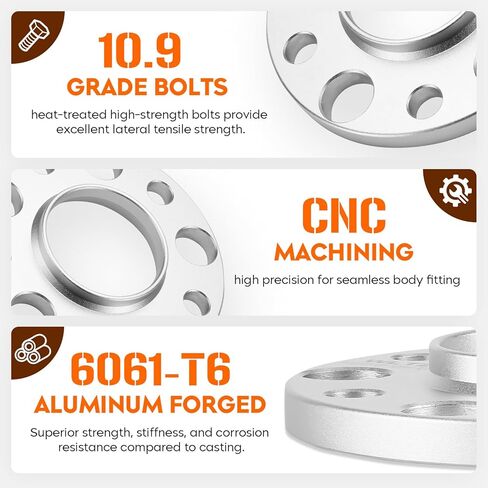 10mm Hubcentric Wheel Spacers 5x120 Hub Bore 72.6mm for BMW E82 E88 128i 135i 330i 335i M3 428i 435i M4 M5, Forged Aluminum Wheel Adapters 2PCS in Saudi Arabia