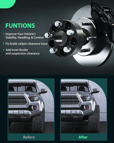 SCITOO 4Pcs 5x110 Wheel Spacers 2" Bore 65.1mm Studs 12x1.25 5Lug Wheel Spacers Fit for Jeep Cherokee 2014-2023, Compass 2017-2023, Renegade 2015-2023, for Fiat 500X 2016-2023 in Saudi Arabia