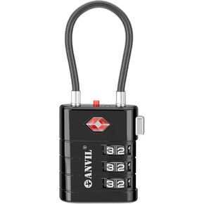 ANVIL Luggage Locks, TSA Locks for Luggage, Advanced TSA008 core, Alert Indicator. A Great Suitcase Lock, Backpack Lock, Gym Lock, Travel Lock for Travel and Daily use. (2, Black)