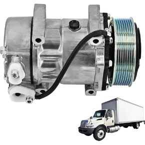 AC Compressor Fit for 2014-2019 International Durastar 4300 4400 4300LP MV607 Air Conditioning Compressor Replaces# 4034409C1 4034409C2 4034409C3 4034409C4 QP1934