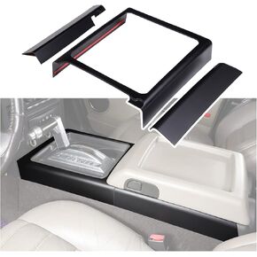 Gear Shift Console Trim Frame Compatible with Hummer H2 2003-2007, ABS Center Console Side Panel Trim Frame Cover Accessories, 3PCS (Carbon Fiber Pattern Black)