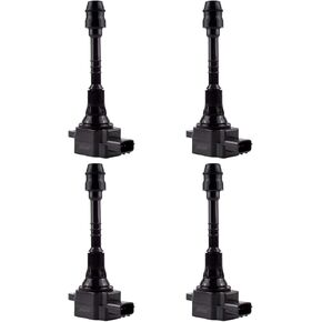 MAS Set of 4 Ignition Coil Pack Compatible with Nissan 2002 2003 2004 2005 2006 Sentra Almera 1.8L L4 Replacement for UF351 UF548 C1397 5C1394 22448-6N015 22448-6N011 22433-6N015 C1397