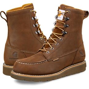 Carhartt Men's Waterproof 8" Moc Soft Toe Wedge Boot, Chocolate Brown Oil Tanned, 9.5