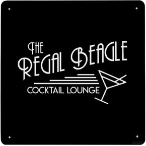 GCOCL The Regal Beagle Cocktail Lounge Threes Company Tin Sign Metal Iron Wall Painting Sign Retro Porch Hanging Warning Sign House Wall Decoration