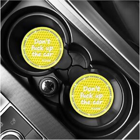 4 PCS Bling Car Cup Coaster, 2.75 Inch Soft Automotive Cup Holder Insert Coasters, Silicone Anti-Slip Crystal Rhinestone Drink Cup Mat, Universal Interior Car Accessories (Red)