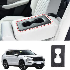 HAPPYHORSE Automotive Central Control Trim Cover Protective Cover Compatible with Mitsubishi Outlander 2022-2024 ABS Carbon Fiber Trim Accessories (Rear Water Cup Frame)