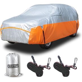 Tecoom Car Cover Waterproof All Weather for 170"-190" SUV, Universal Full Exterior Covers Fit for Toyota CHR Ford Mustang Honda CRV Tesla Model Y Large Winter Car Covers Snow Sun UV Scratch Protection