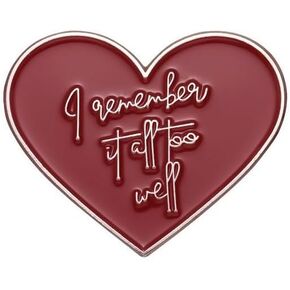I remember it all Too Well enamel Pin Red Heart Shaped Badge Brooch For Backpacks