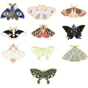 10 Pcs Butterfly Enamel Pins Set Horror Butterfly Enamel Lapel Pins Cool For Backpacks Set Badges Clothing Bags Jackets