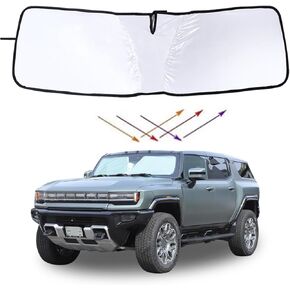 Hummer EV Windshield Sun Shade Window Shade Sun Visor Cover Compatible with Hummer EV 2024+ Reflective Auto Sun Protection Visors Front Car Shade Foldable Blocks Sun Rays Keep Your Car Cooler
