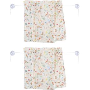 2PCS Simple Sunshade Curtain Adjustable Car Side Window Curtain Cute Car Curtain with Suction Cup(1)