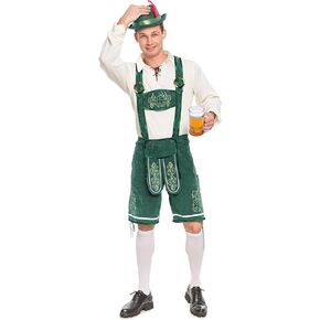 Spooktacular Creations Bavarian Oktoberfest Costume, Lederhosen Men German Costume for Halloween Costume Party, Beer Festival