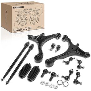 A-Premium Set of 14, Lower Control Arm, Lower Ball Joint, Sway Bar Link, Inner Outer Tie Rod End, Compatible with Honda Civic 2001 2002 2003 2004 2005