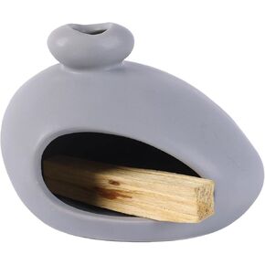 Palo Santo Holder Burner, Ceramic Sage Burner and Smudge Stick Bowl Incense Holder Burner, Palo Santo Stick Mini Chiminea Incense Burner for Meditation and Mexican Home Decor (Orange)