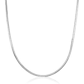925 Sterling Silver 1MM Snake Chain Pendant Adjustable Necklace,Flattened Flexible Italian Snake Chain Necklace 16-30 Hypoallergenic Gift For Women