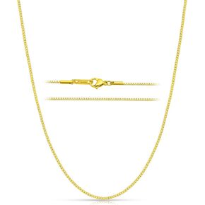 Fiusem 1.2mm Box Chain Necklace for Women, 16"-24" 18K Gold and Silver Plated Necklace Chain for Women, Thin Stainless Steel Chain Womens Chain 16, 18, 20, 22, 24 Inch