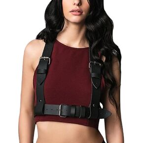 Punk Waist Belt Women Leather Body Chain Top Adjustable Straps Harness Gothic Corset Accessories for Dresses Party