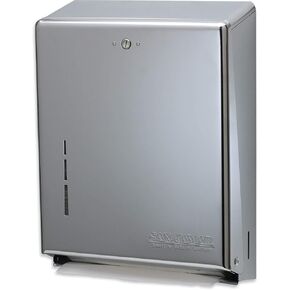 San Jamar T1900XC C-Fold/Multifold Commercial Towel Dispenser, 500 Multifold / 300 C-Fold Towel Capacity, Chrome