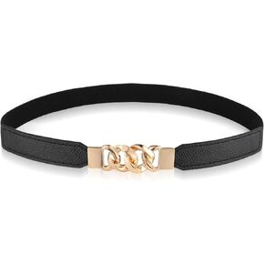 Women Elastic Skinny Belt, Stretchy Thin Belt Invisible Stretch Belts Ladies Waist Belt Waistband for Dress Jeans