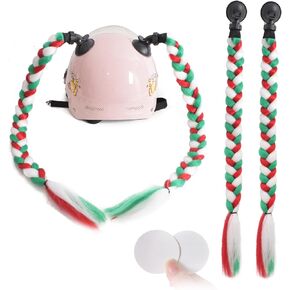 خوذة ضفيرة مع كوب شفط قابل للفصل خوذة دراجة نارية خوذة تزلج ذيل حصان دراجة خوذة ضفائر شعر لأي خوذات ديكورات 24 بوصة (الخوذة غير متضمنة) in Kuwait