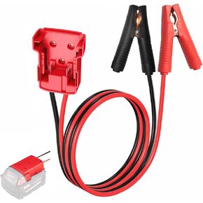 Jumper Cable Clamps for Milwaukee M18 18V Battery Jumper Starterfor Mid-Size Cars Light Trucks Car, Automotive Booster Cables 6ft 8AWG Cable Power Tool Line, Silicone wire 392℉(200℃)