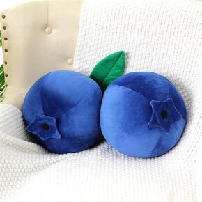 Decorative Cute Blueberry Plush Pillow Kawaii Fruit Stuff Hugging Plushies Gift Soft Novelty Pillow Cushion Seat Decor for Kids Girl Home