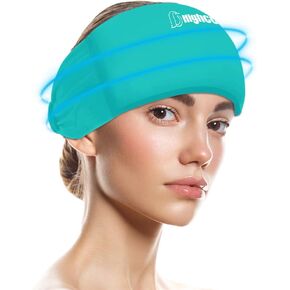 Multifunction Migraine Relief Cap Ice Head Wrap Headache and Migraine Cold Hat,Cooling Gel Headband Neck Ice Wrap for Tension,Puffy Eyes,Stress & Hangover,Migraine Cap (Ice Blue)