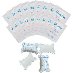 RAINBOW Dry Ice Packs for Shipping Food, Small Cold Packs for Cooler Box Bags, Leakproof Long Lasting Cold Ice Pack for Transport Frozen Food, Auto Water Absorption