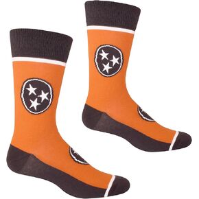 قم بشراء الجوارب الرجالية من Tennessee Tri-Star باللون البرتقالي والرمادي