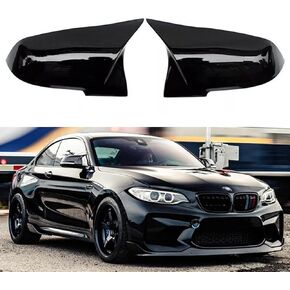 Door Rearview Mirror Cover Cap Compatible with BMW F20 F21 F22 F23 F87 F30 F31 F34 F32 F33 F36 X1 E84,Side Mirror Covers Trim Replacement (Glossy Black)