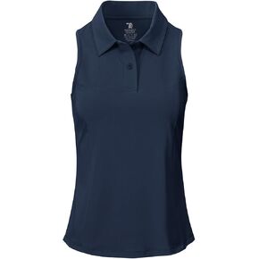 BASUDAM Women's Sleeveless Golf Shirts Back-Tuck UPF 50+ Active Tennis T-Shirts Polo Tank Tops Quick Dry