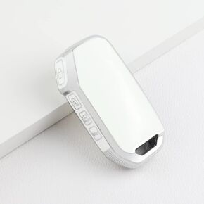 1797 for Kia Key Fob Cover Accessories Soul Forte Sportage Sorento Telluride EV6 Car Remote Case Shell Protector 4 Button White Silver TPU