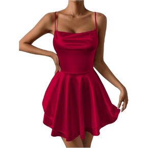 فستان SHENHE نسائي مفتوح الظهر ذو طبقات متقاطعة وأشرطة متقاطعة بدون ظهر مثير للحفلات الصغيرة in Kuwait