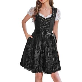 Women's German Oktoberfest Costumes Dress Bavarian Dirndl Dresses for Carnival