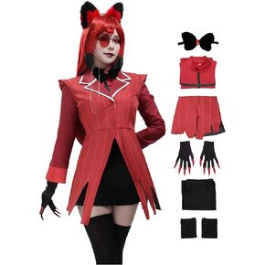 C-ZOFEK Women's Alastor Cosplay Costume Full Set Outfit for Christmas/Halloween Parties