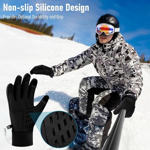 USB Heated Gloves for Men Women, Full Finger Hand Warmers Gloves 3 Levels Temperature Thermal Heated Mittens Double-Sided Heating Hand Warmers Winter Gifts for Outdoor Skiing Cycling (Grey in Saudi Arabia