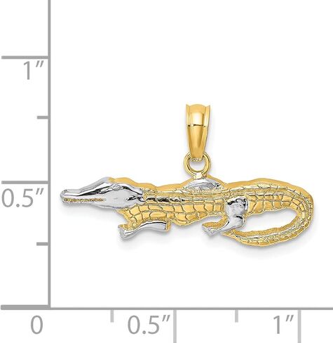 سحر التمساح ثنائي الأبعاد من الذهب عيار 14 قيراط من Lex & Lu in Kuwait