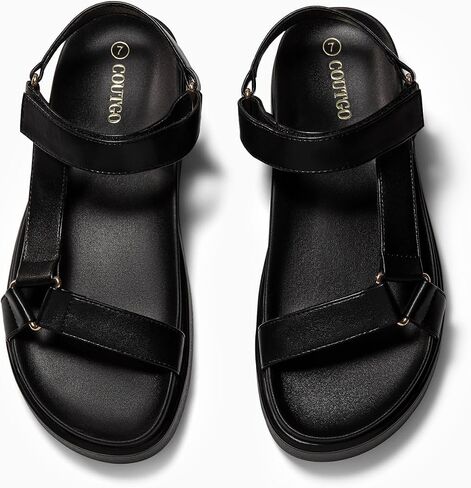 Coutgo Womens Platform Sandals Comfortable Arch Support Footbed Adjustable Ankle Strap Summer Beach Flat Sandals in Saudi Arabia