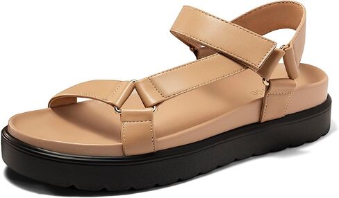 Coutgo Womens Platform Sandals Comfortable Arch Support Footbed Adjustable Ankle Strap Summer Beach Flat Sandals in Saudi Arabia
